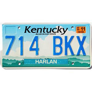 2002 Kentucky License Plate #714BKX