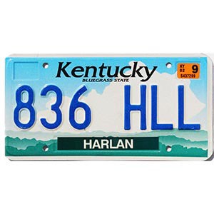 2002 Kentucky License Plate #836HLL