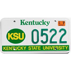 2002 Kentucky State University License Plate #522