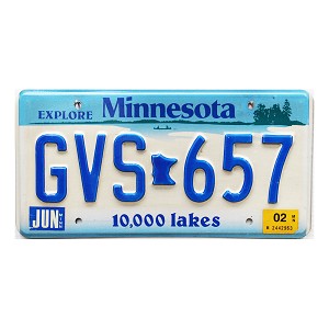 2002 Minnesota License Plate #GVS657