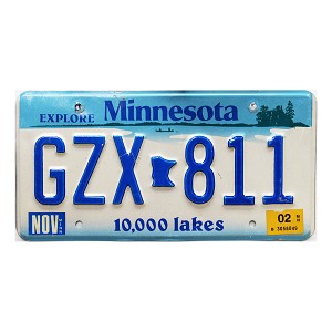 2002 Minnesota License Plate #GZX811