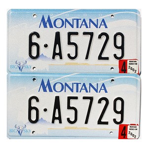 2002 Montana License Plates Pair #6A5729