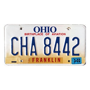 2002 Ohio License Plate #CHA8442