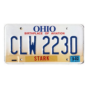 2002 Ohio License Plate #CLW2230