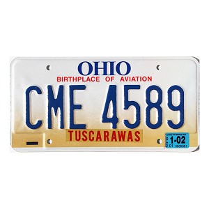 2002 Ohio License Plate #CME4589