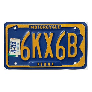 2002 Pennsylvania Motorcycle License Plate #6KX6B
