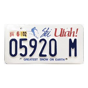 2002 Utah Trailer License Plate #05920M
