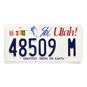 2002 Utah Trailer License Plate #48509M