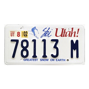 2002 Utah Trailer License Plate #78113M