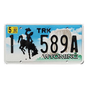 2002 Wyoming Truck License Plate #1589A