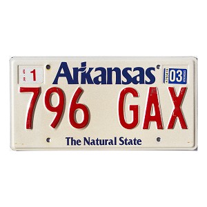 2003 Arkansas License Plate #796GAX