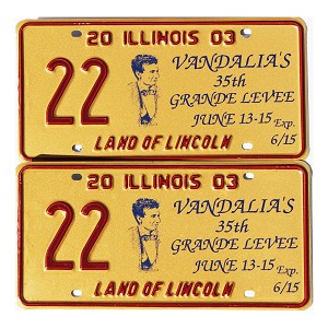 2003 Illinois Vandalia License Plates Pair #22
