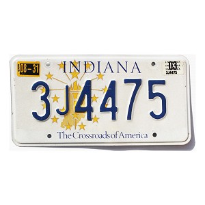 2003 Indiana License Plate #3J4475