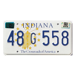 2003 Indiana License Plate #48G558