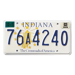 2003 Indiana License Plate #76A4240