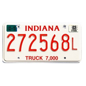 2003 Indiana Truck License Plate #272568L