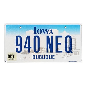 2003 Iowa License Plate #940NEQ
