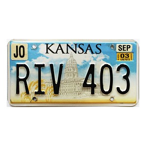 2003 Kansas License Plate #RIV403