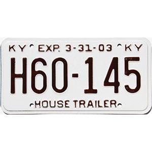 2003 Kentucky House Trailer License Plate #H60145