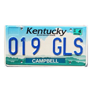 2003 Kentucky License Plate #019GLS