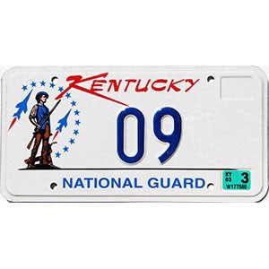 2003 Kentucky National Guard License Plate #9