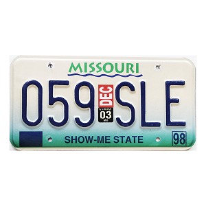 2003 Missouri License Plate #059SLE