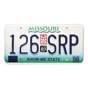 2003 Missouri License Plate #126SRP