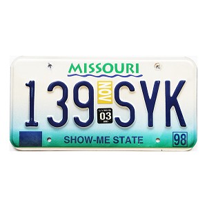 2003 Missouri License Plate #139SYK