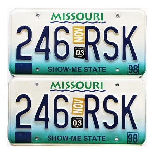 2003 Missouri License Plates Pair #246RSK