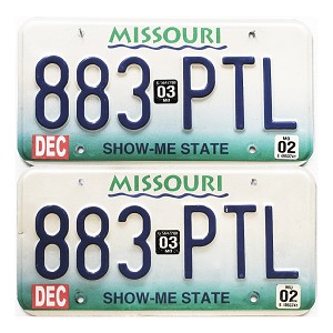 2003 Missouri License Plates Pair #883PTL