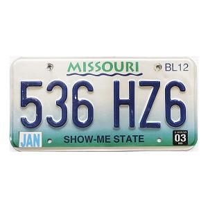 2003 Missouri Truck License Plate #536HZ6