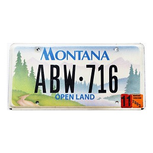 2003 Montana Open Land License Plate #ABW716