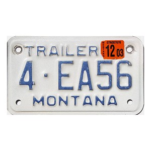 2003 Montana Trailer License Plate #4EA56