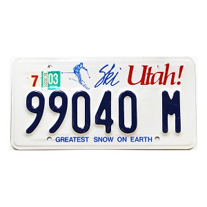 2003 Utah Trailer License Plate #99040M