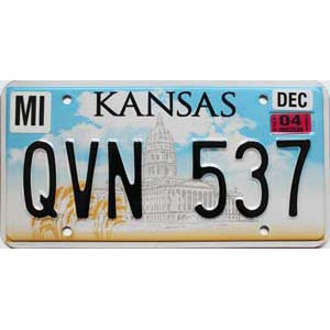 2004 Kansas License Plate #QVN537