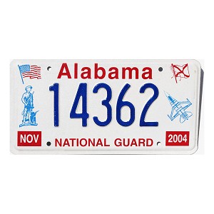 2004 Alabama National Guard License Plate #14362