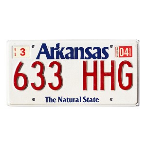2004 Arkansas License Plate #633HHG