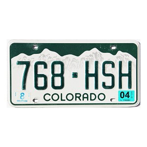 2004 Colorado License Plate #768HSH