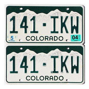 2004 Colorado License Plates Pair #141IKW