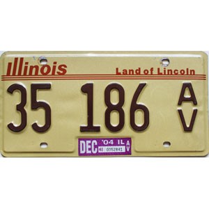 2004 Illinois Antique Vehicle License Plate #35186