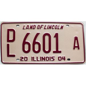 2004 Illinois Dealer License Plate #6601A