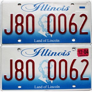 2004 Illinois License Plates Pair #J800062