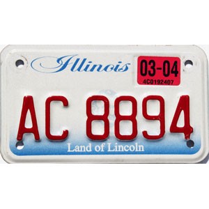 2004 Illinois Motorcycle License Plate #AC8894
