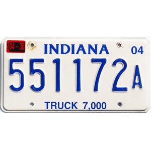 2004 Indiana Truck License Plate #551172A