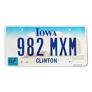 2004 Iowa License Plate #982MXM