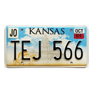2004 Kansas License Plate #TEJ566
