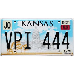 2004 Kansas Truck License Plate #VPI444