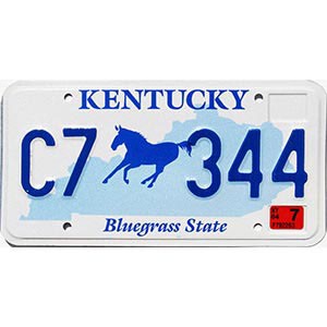 2004 Kentucky Horse Council License Plate #C7344