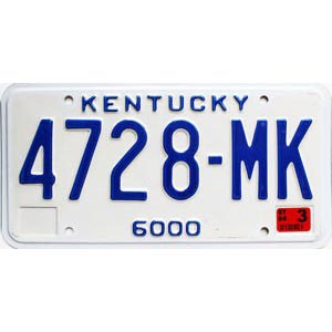 2004 Kentucky Truck License Plate #4728MK