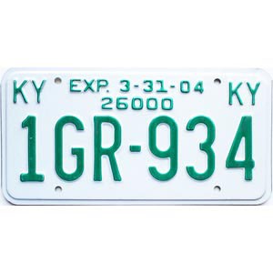 2004 Kentucky Truck License Plate #1GR934